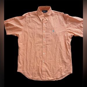 Ralph Lauren Blake Sz XL  Orange Checkered Button-Down Shirt